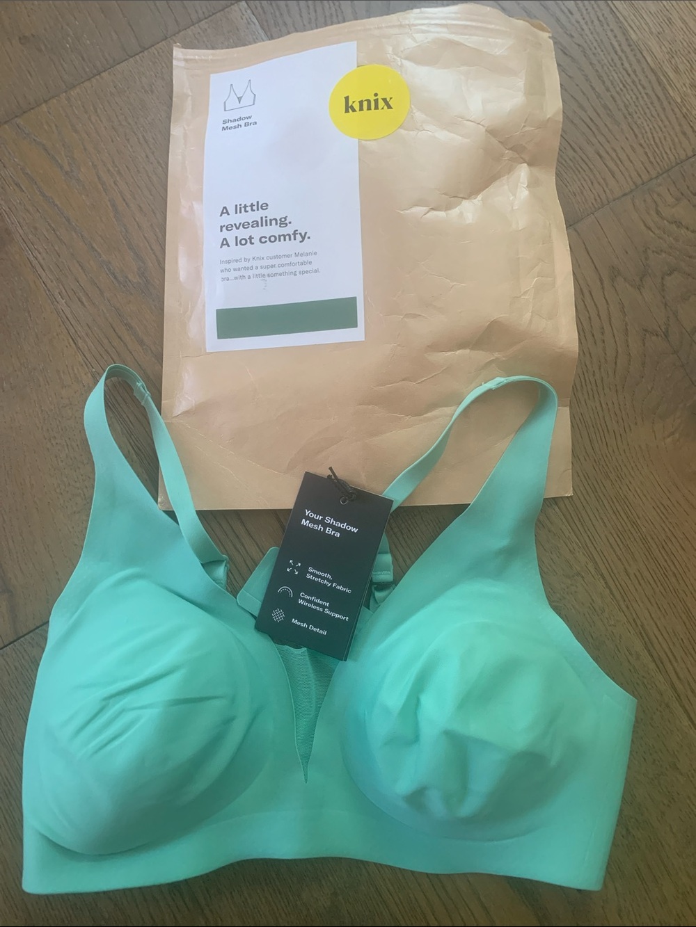 Knix Shadow Mesh bra - pistachio - bnwt